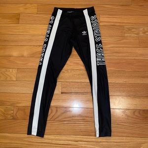 Adidas Three Stripe Black Leggings